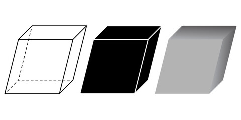 rhombohedron or rhombic hexahedron icon