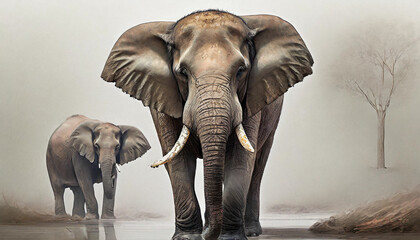elefante, conservacion planeta - obrazy, fototapety, plakaty
