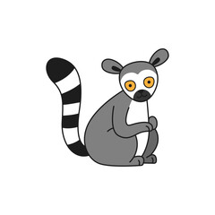 Cute cartoon lemur vector illustration