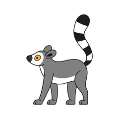 Cute cartoon lemur vector illustration