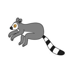 Cute cartoon lemur vector illustration