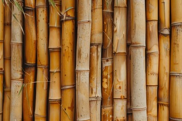 Golden Brown Bamboo Canes Clustered Together