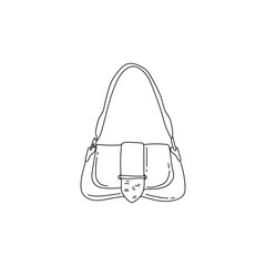 Stylish drawn bag on white background