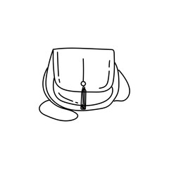 Stylish drawn bag on white background