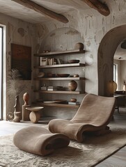 Modern Organic Shaped Furniture in Stylish Interior
