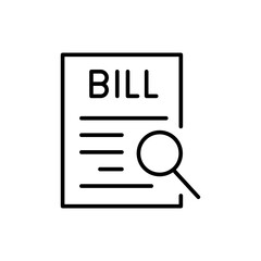 Find bill outline icons, minimalist vector illustration ,simple transparent graphic element .Isolated on white background