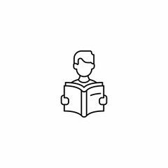 Man Student Reading Book icon