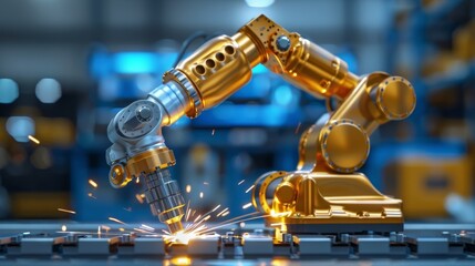 Interactive tutorials and online courses on robotic welding and automated manufacturing - obrazy, fototapety, plakaty