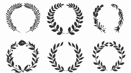 Flat design Laurel Icon on white Background: Award Concept