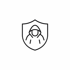 hack hacker protection shield cyber security icon
