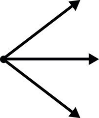 vector illustration three arrows indicating 3 different points in the right direction