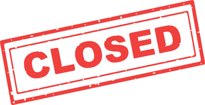 vector illustration red icon watermark closed stamped text