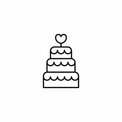Wedding cake dessert decoration icon