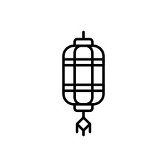 Chinese lantern outline icons, minimalist vector illustration ,simple transparent graphic element .Isolated on white background