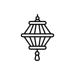 Chinese lantern outline icons, minimalist vector illustration ,simple transparent graphic element .Isolated on white background