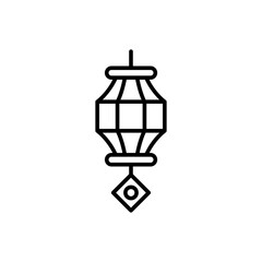 Chinese lantern outline icons, minimalist vector illustration ,simple transparent graphic element .Isolated on white background