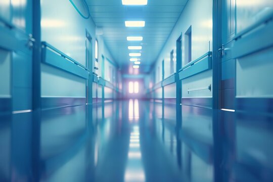 blurred hospital hallway healthcare and medical background copy space ai generated image