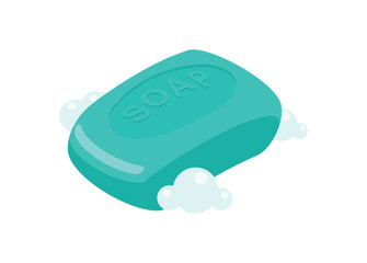 Soap bar. Simple flat illustration in isometric view.