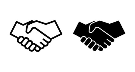 Business handshake icon vector isolated on white background. Handshake icon vector. contract agreement. Trust icon vector. Deal. Done. partnership icon