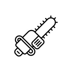 Electric saw outline icons, minimalist vector illustration ,simple transparent graphic element .Isolated on white background