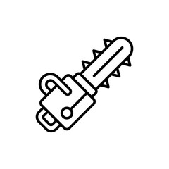 Electric saw outline icons, minimalist vector illustration ,simple transparent graphic element .Isolated on white background