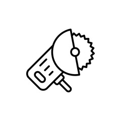 Electric saw outline icons, minimalist vector illustration ,simple transparent graphic element .Isolated on white background