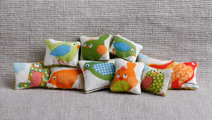 Child pillows with birds