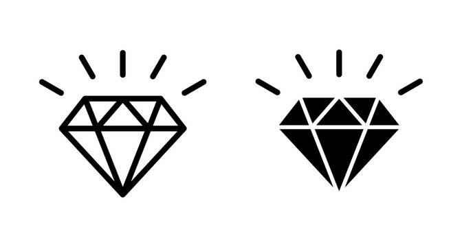Diamond icon vector isolated on white background. Diamond vector icon. Gemstone symbol