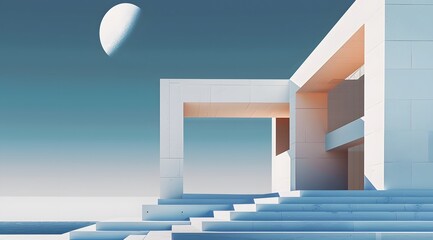 Abstract minimalism architecture , inspired by world famous modern architects,