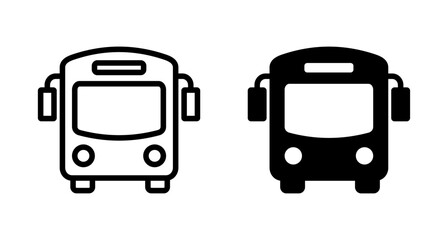 Fototapeta premium Bus Icon vector isolated on white background. Black bus vector icon