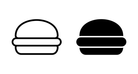 Hamburger icon vector isolated on white background. Burger and hamburger icon. Fast food vector icon
