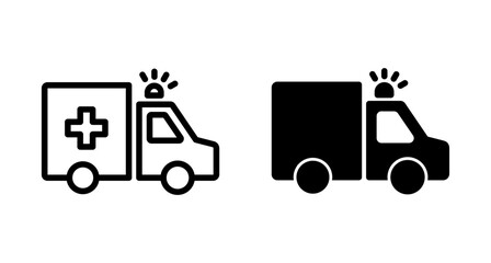 Ambulance Icon vector isolated on white background. Ambulance Icon Design. ambulance truck icon vector