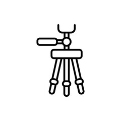 Tripod outline icons, minimalist vector illustration ,simple transparent graphic element .Isolated on white background
