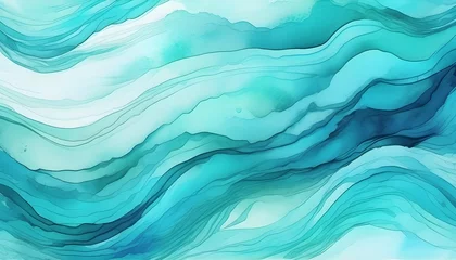 Fototapeten Blue azure turquoise abstract watercolor background © slimeydreams