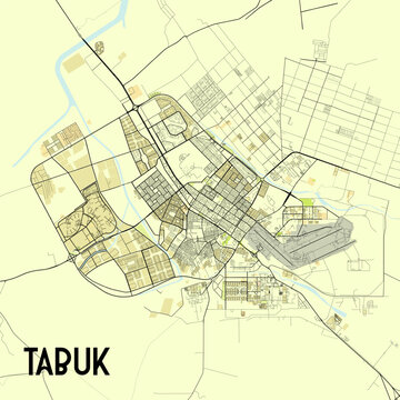 Tabuk, Saudi Arabia vector city map