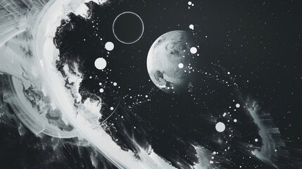 Concept design for a collaborative project between astronomers and visual artists to create a gallery of abstract interpretations of celestial events.