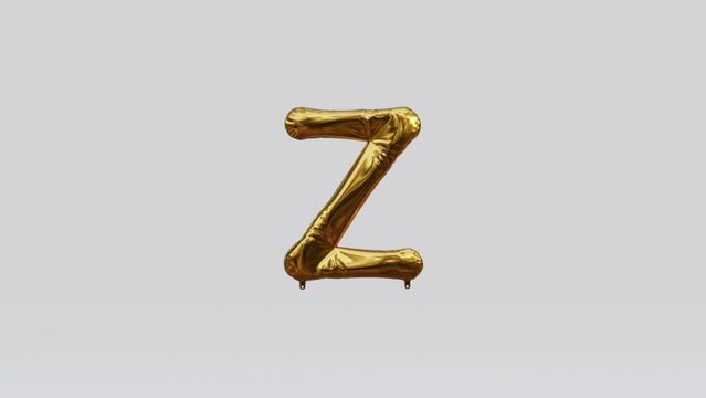 Gold Balloon Letter 3d animation rotation Z