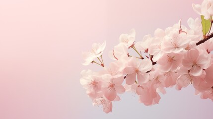 Delicate Cherry Blossoms in Soft Pink Hues Announcing the Arrival of Spring