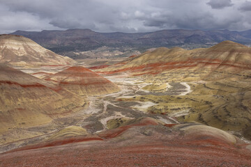 Beautiful and colorful landscape of the Painted Hills in Eastern Oregon, near John Day. - 786750157