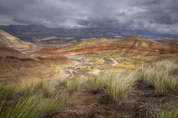Beautiful and colorful landscape of the Painted Hills in Eastern Oregon, near John Day. - 786750168