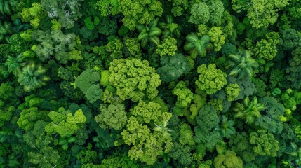Aerial top view forest tree, Rainforest ecosystem and healthy environment concept and background,
