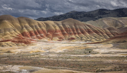 Beautiful and colorful landscape of the Painted Hills in Eastern Oregon, near John Day. - 786750719