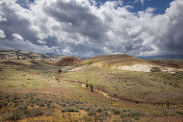 Beautiful and colorful landscape of the Painted Hills in Eastern Oregon, near John Day. - 786750745