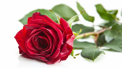 Fototapeta premium red rose isolated on white background
