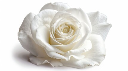 white Rose isolated on white background, clipping path, full depth of field