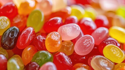 Assorted jelly beans. Colorful image great for backgrounds. Far shot.