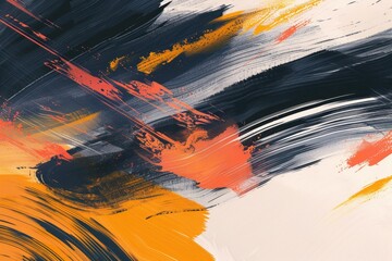 Abstract Expressionist Brush Strokes in Bold Colors