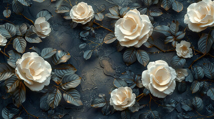 rose white flowers in the floor