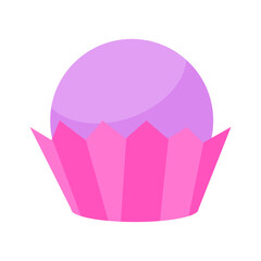 vector sweet cupcake with berry on white