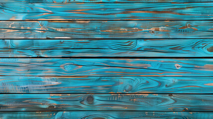Bright turquoise painted wooden planks with visible grain and rustic nail details, ideal for high-resolution creative backgrounds